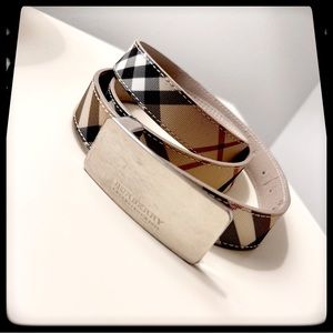 Mens Plaid Nova Check Burberry Belt Size 40